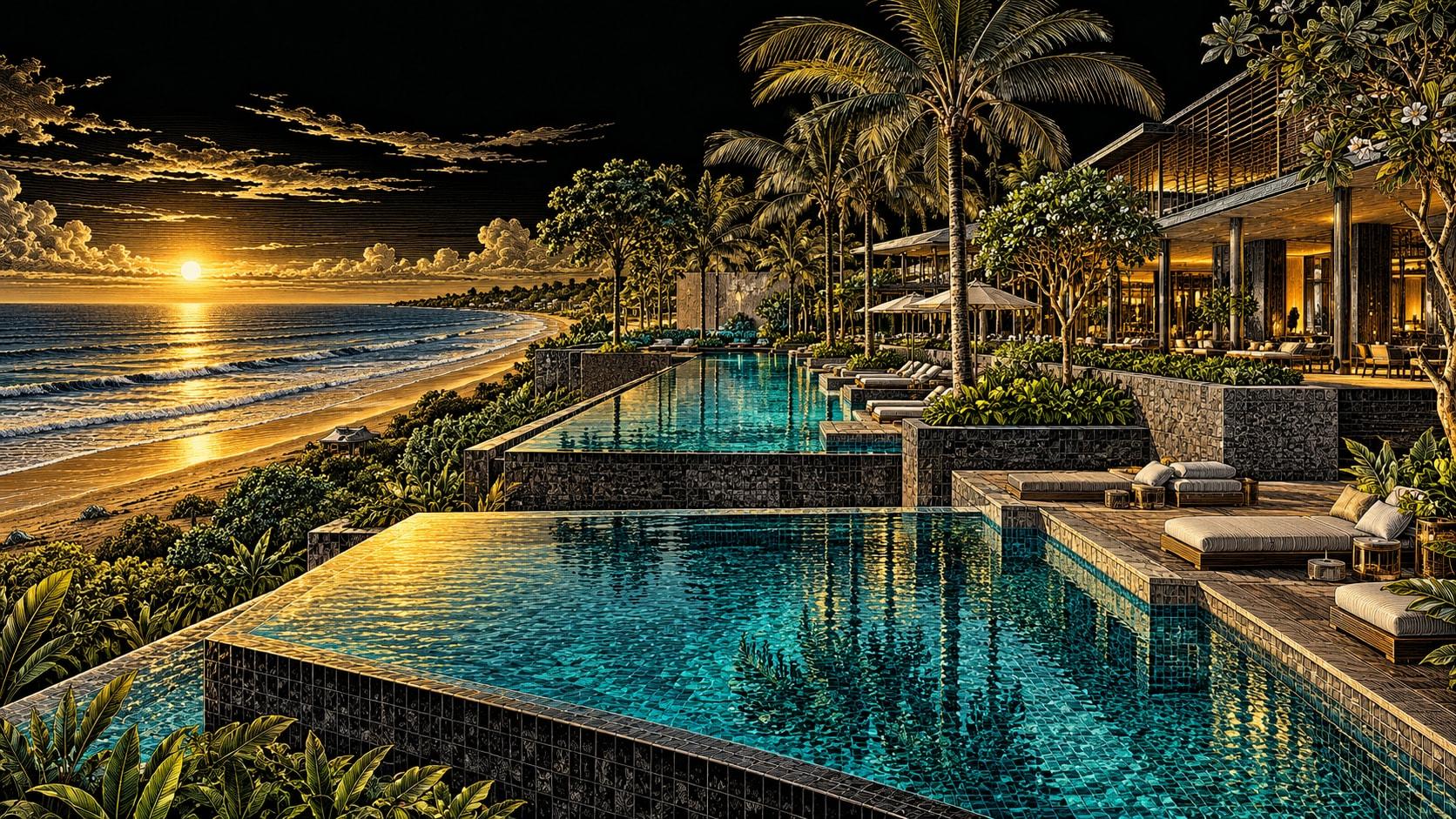 Illustration of Ocean-view Pools at Alila Seminyak