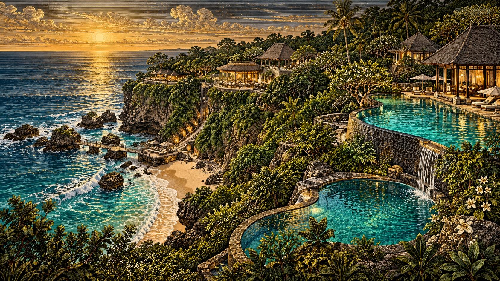 Illustration of AYANA Pools at AYANA Resort Bali