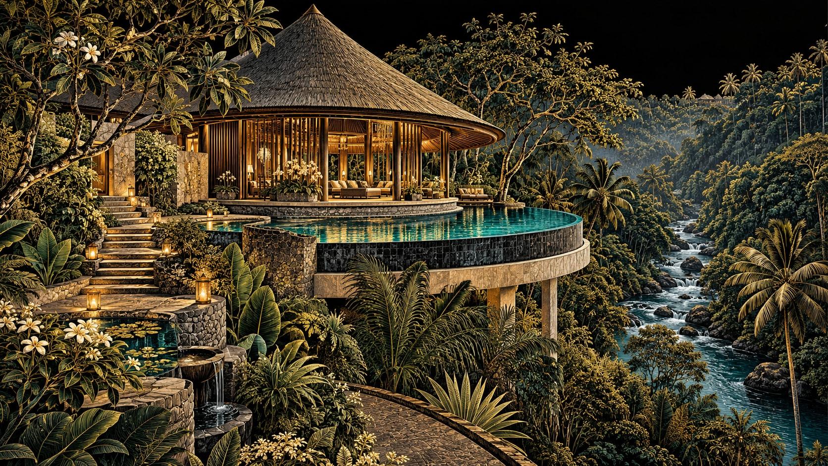 Illustration of Sacred River Spa at Four Seasons Resort Bali at Sayan
