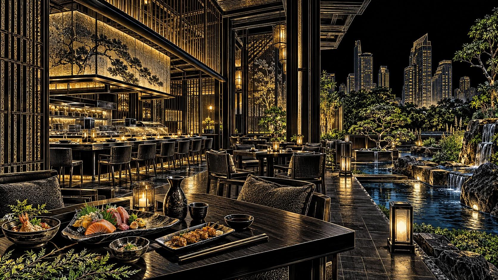 Illustration of Ki Izakaya dining scene