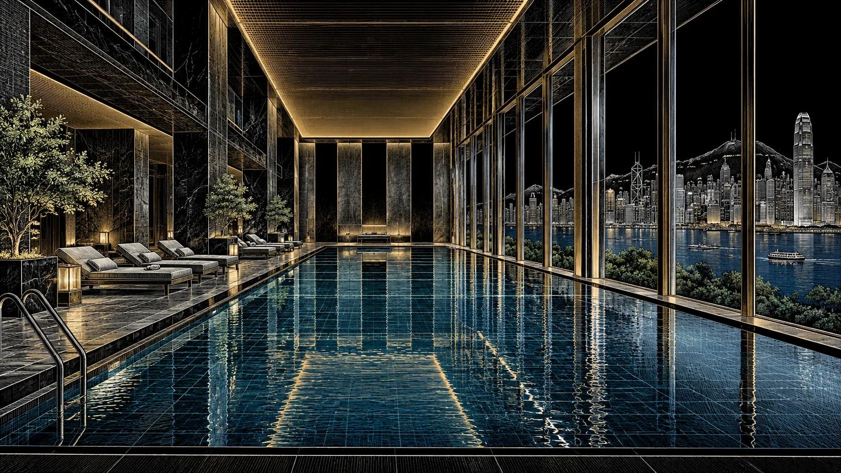 Illustration of Indoor Lap Pool at The Murray, Hong Kong
