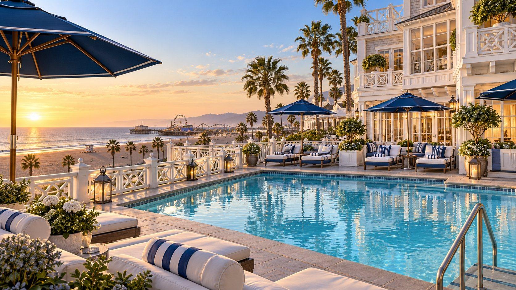 Illustration of Beachfront Pool Terrace at Shutters on the Beach