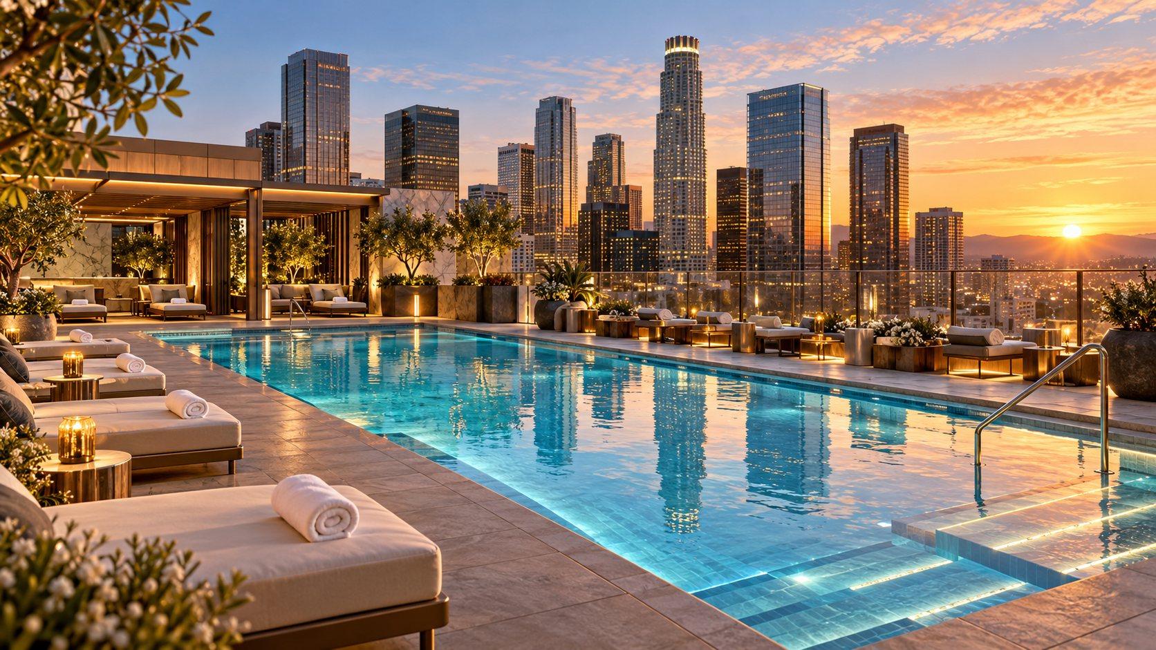 Illustration of 26th-Floor Rooftop Pool at The Ritz-Carlton, Los Angeles