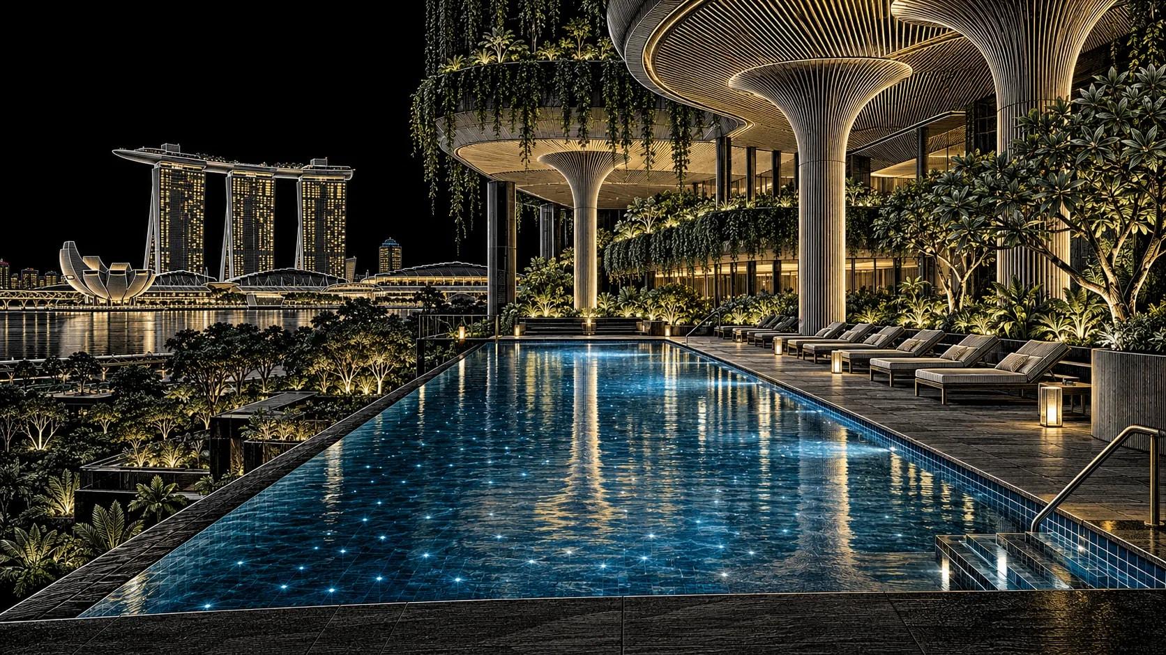 Illustration of Mineral Water Pool at PARKROYAL COLLECTION Marina Bay