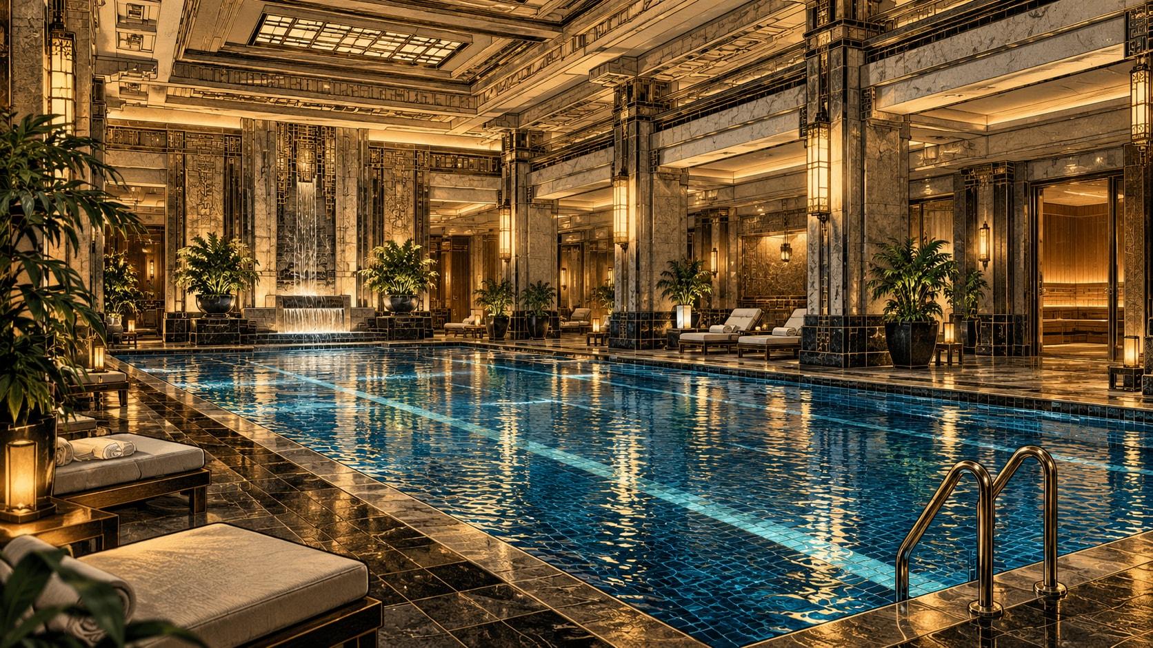 Illustration of Indoor Fitness Pool at Imperial Hotel Tokyo