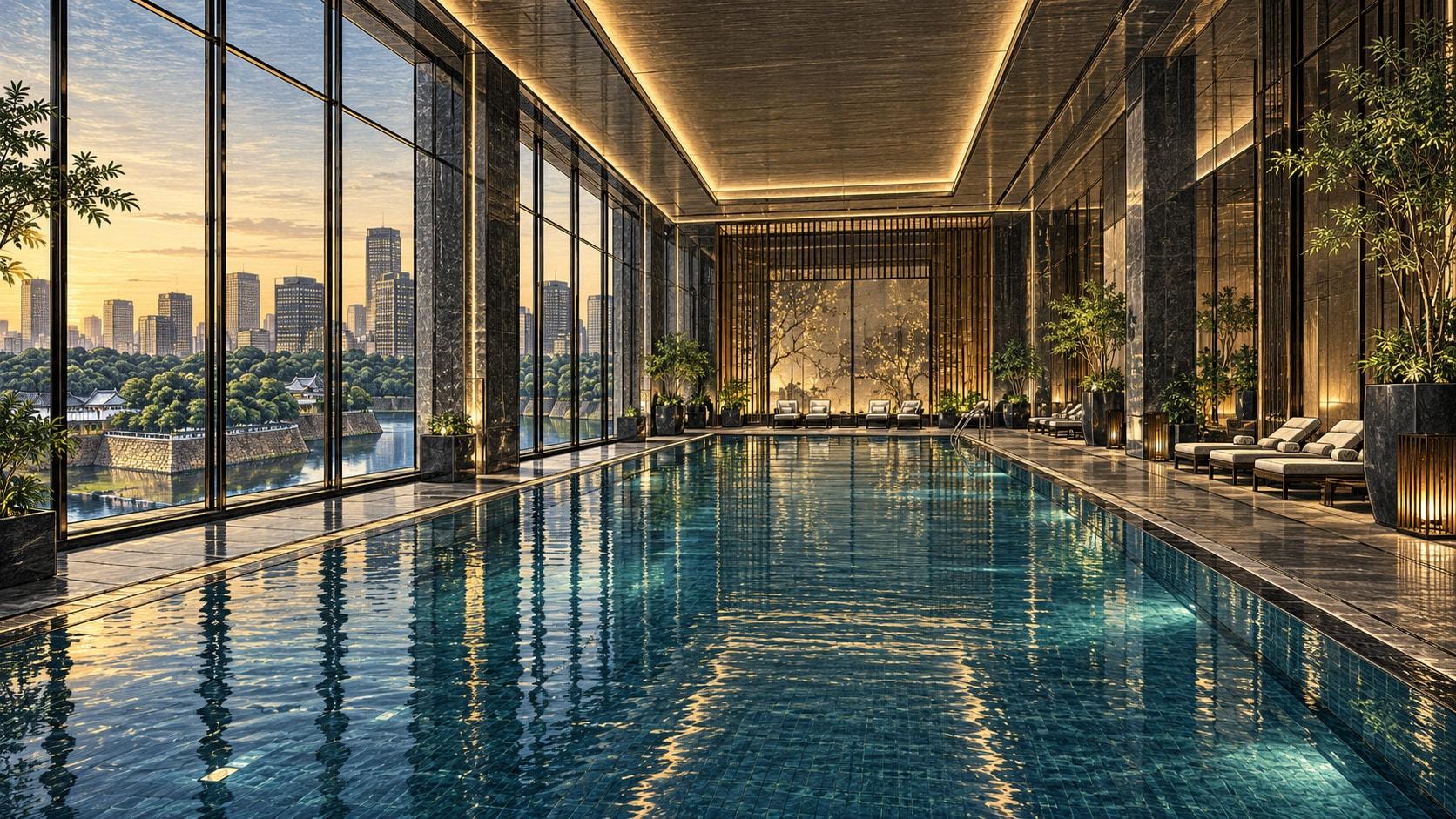 Illustration of Indoor Swimming Pool at Palace Hotel Tokyo