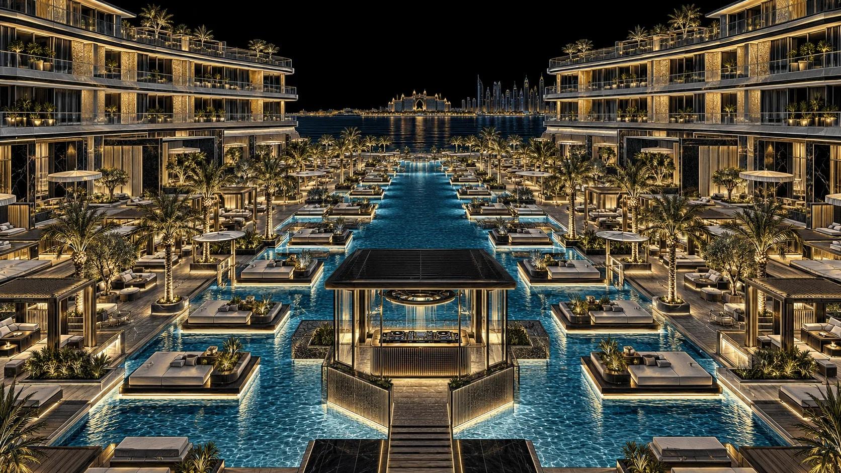 Illustration of The Social Pool at FIVE Palm Jumeirah