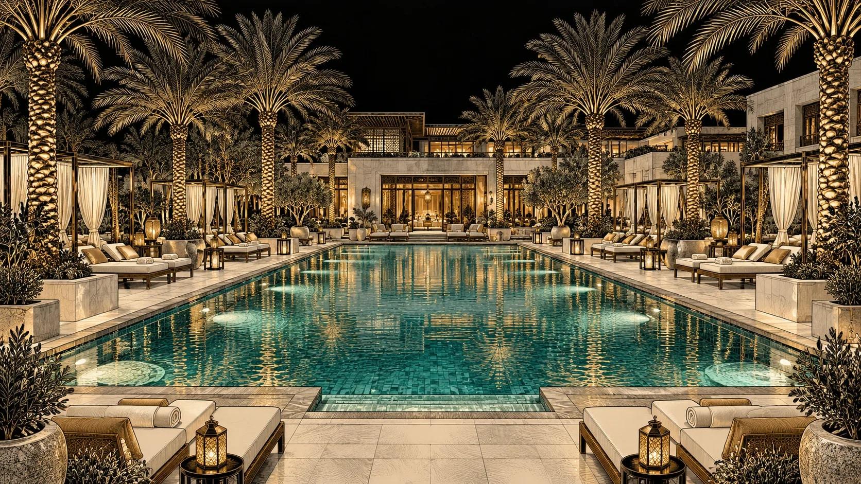 Illustration of Adults-Only Outdoor Pool at Four Seasons Resort Dubai at Jumeirah Beach