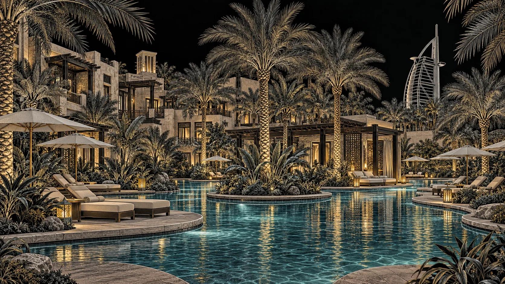 Illustration of Resort Pools at Jumeirah Al Naseem