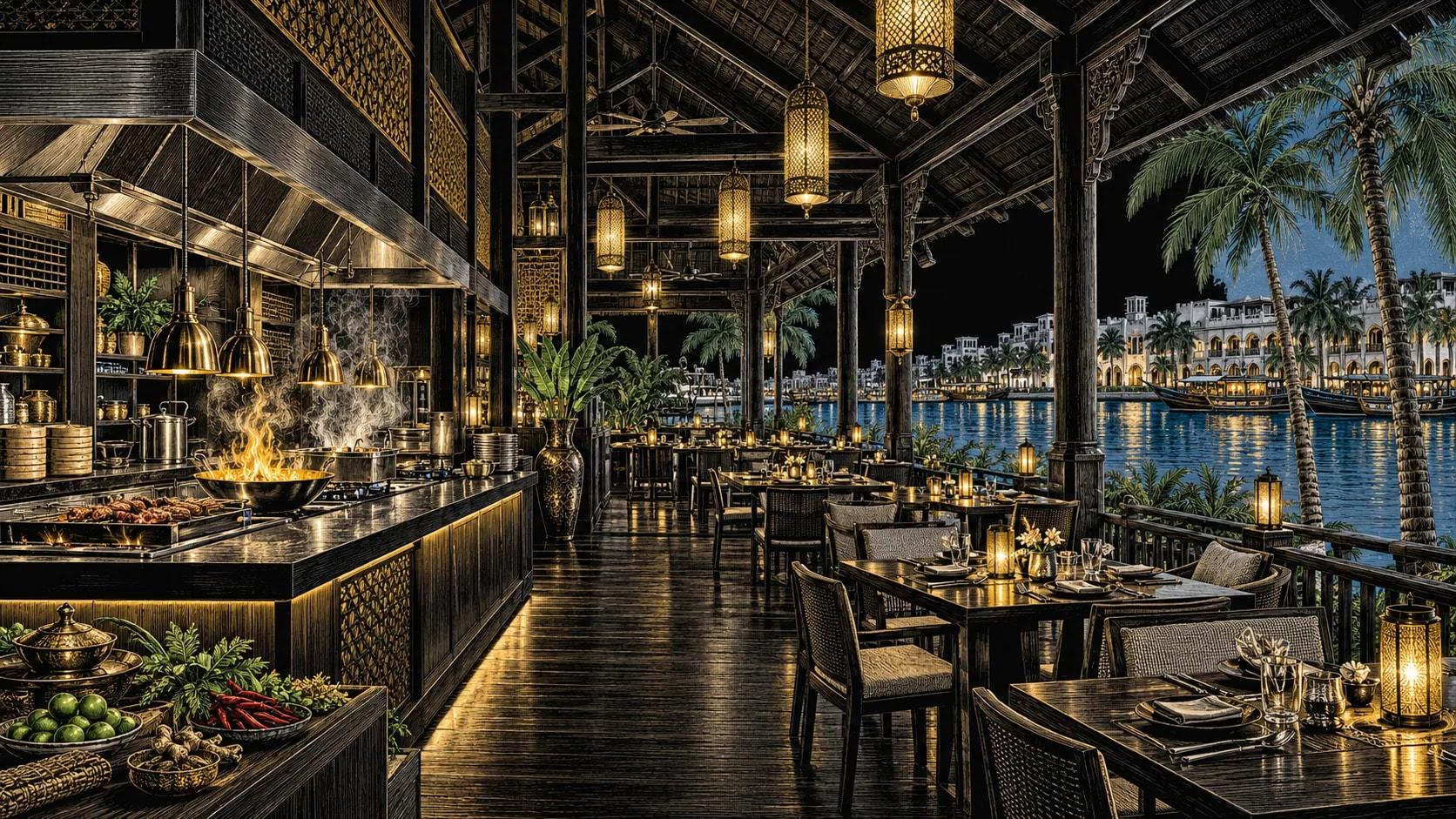 Illustration of The Thai Kitchen dining scene