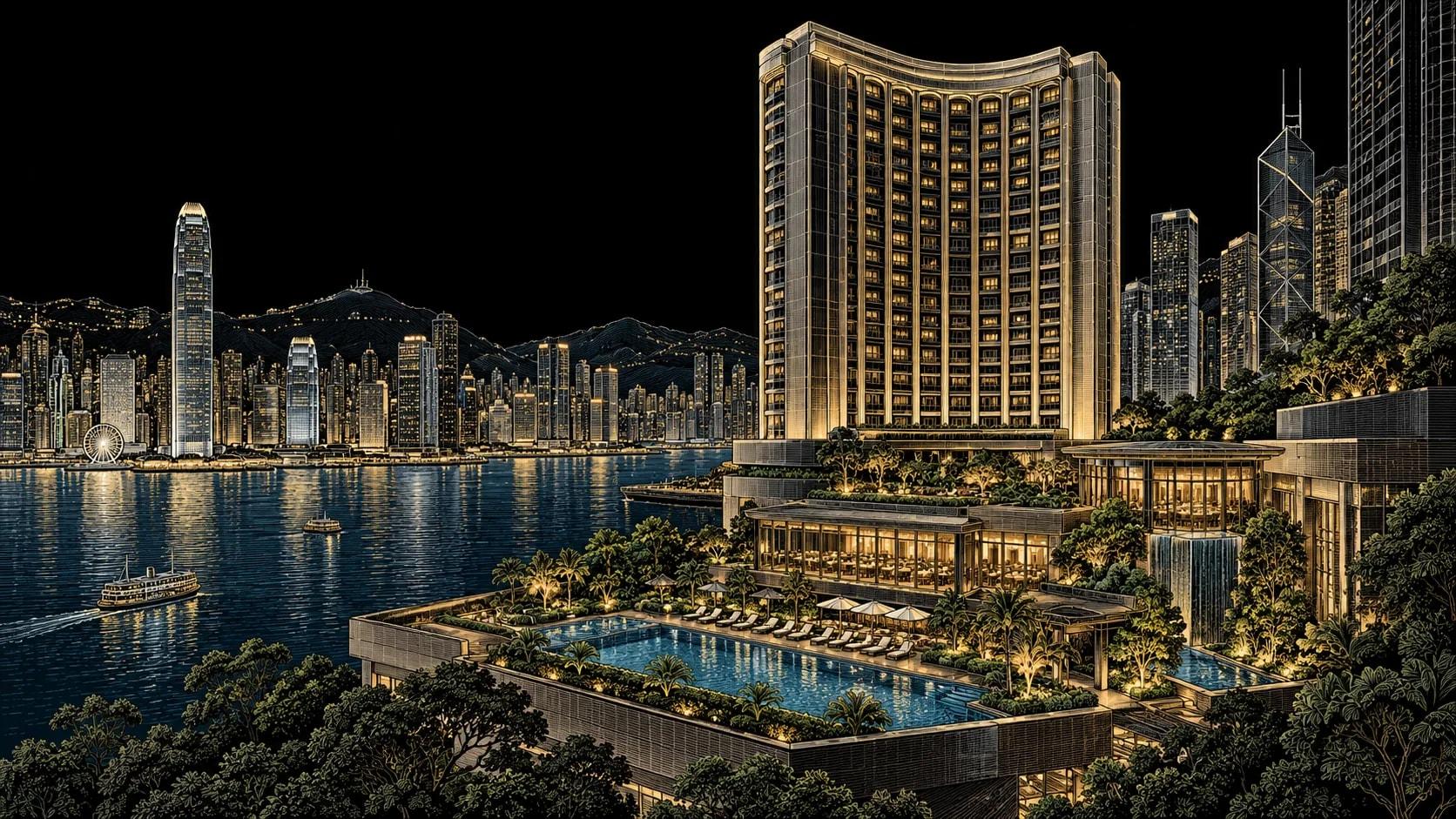 Illustration of Island Shangri-La, Hong Kong