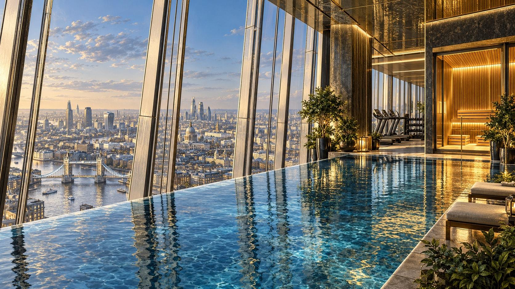 Illustration of Level 52 Infinity Sky Pool at Shangri-La The Shard, London