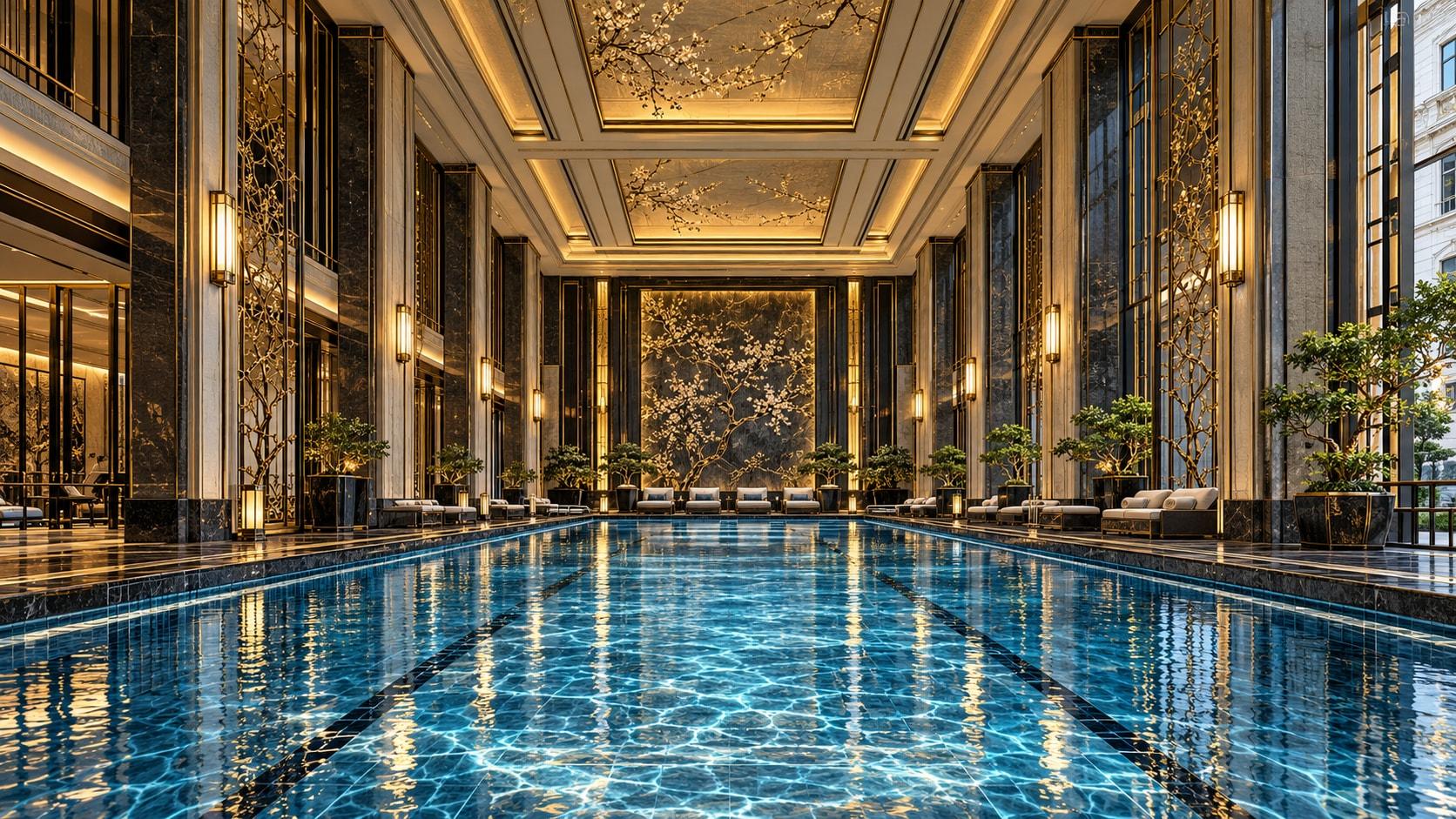 Illustration of The Peninsula Pool at The Peninsula London