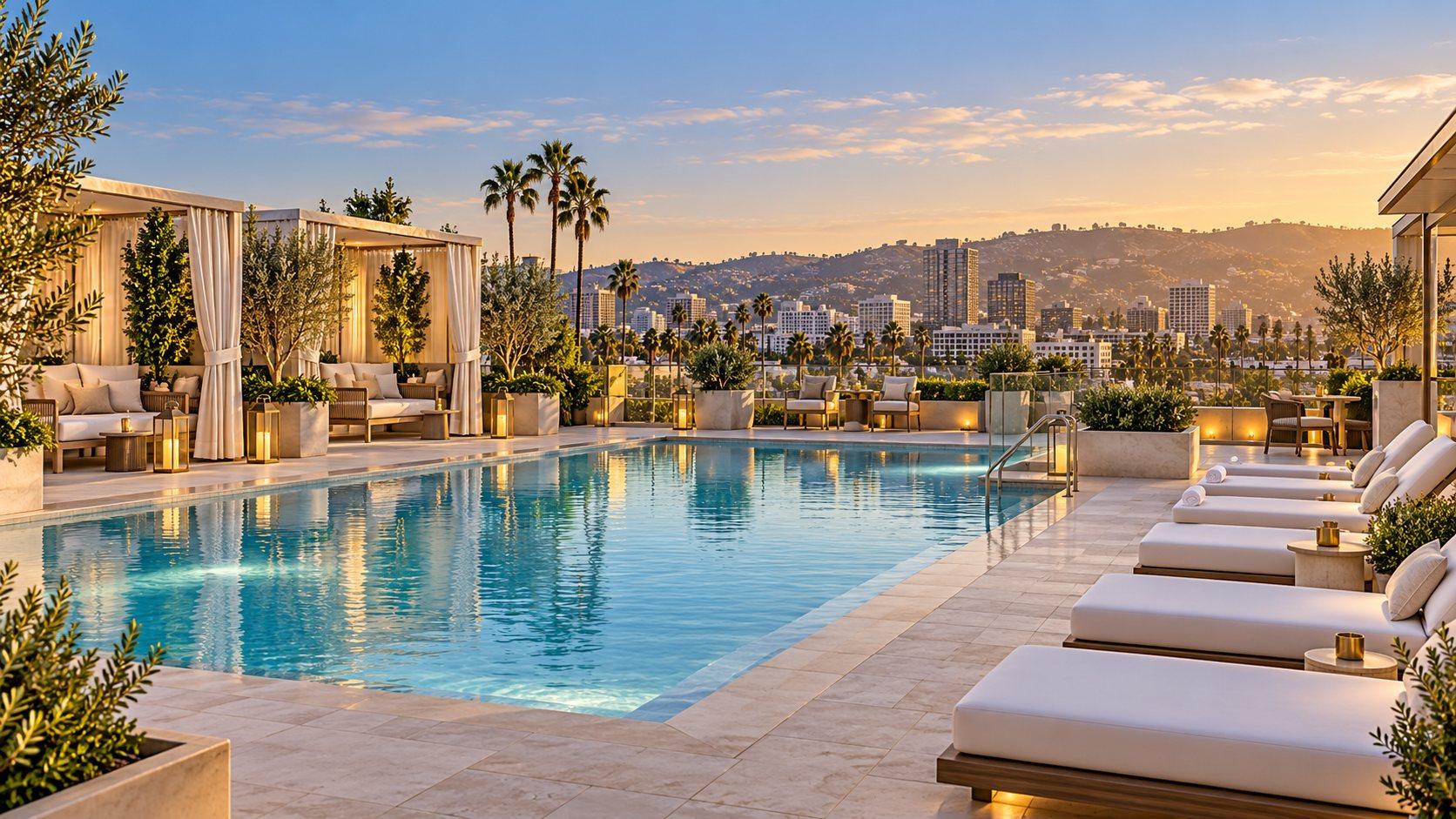 Illustration of Rooftop Pool at L’Ermitage Beverly Hills