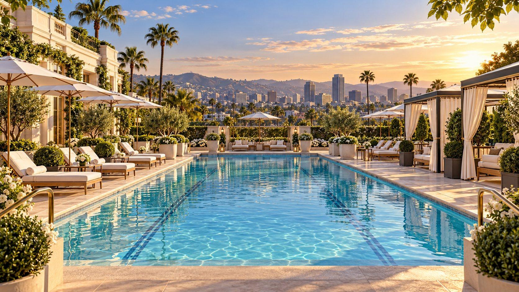Illustration of Rooftop Garden Pool at The Peninsula Beverly Hills