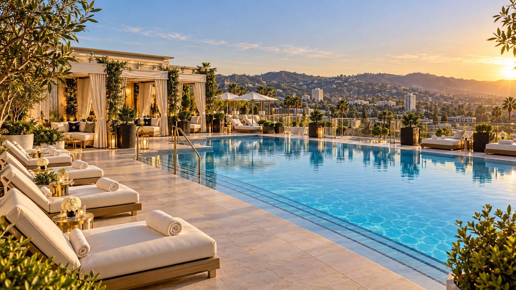 Illustration of The Rooftop Pool at Waldorf Astoria Beverly Hills