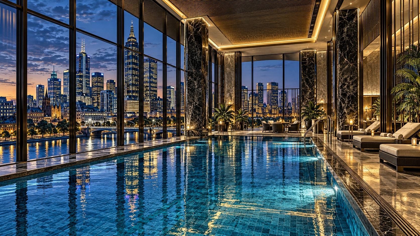 Illustration of Indoor Heated Pool at Melbourne Marriott Hotel