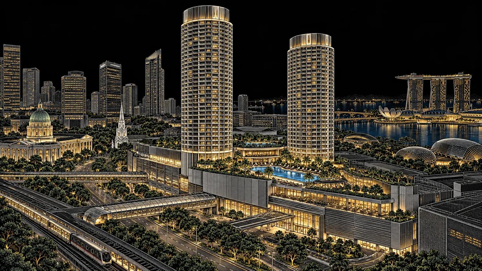 Illustration of Fairmont Singapore