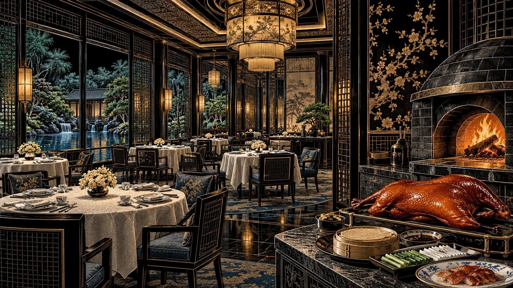 Illustration of Jiang-Nan Chun dining scene