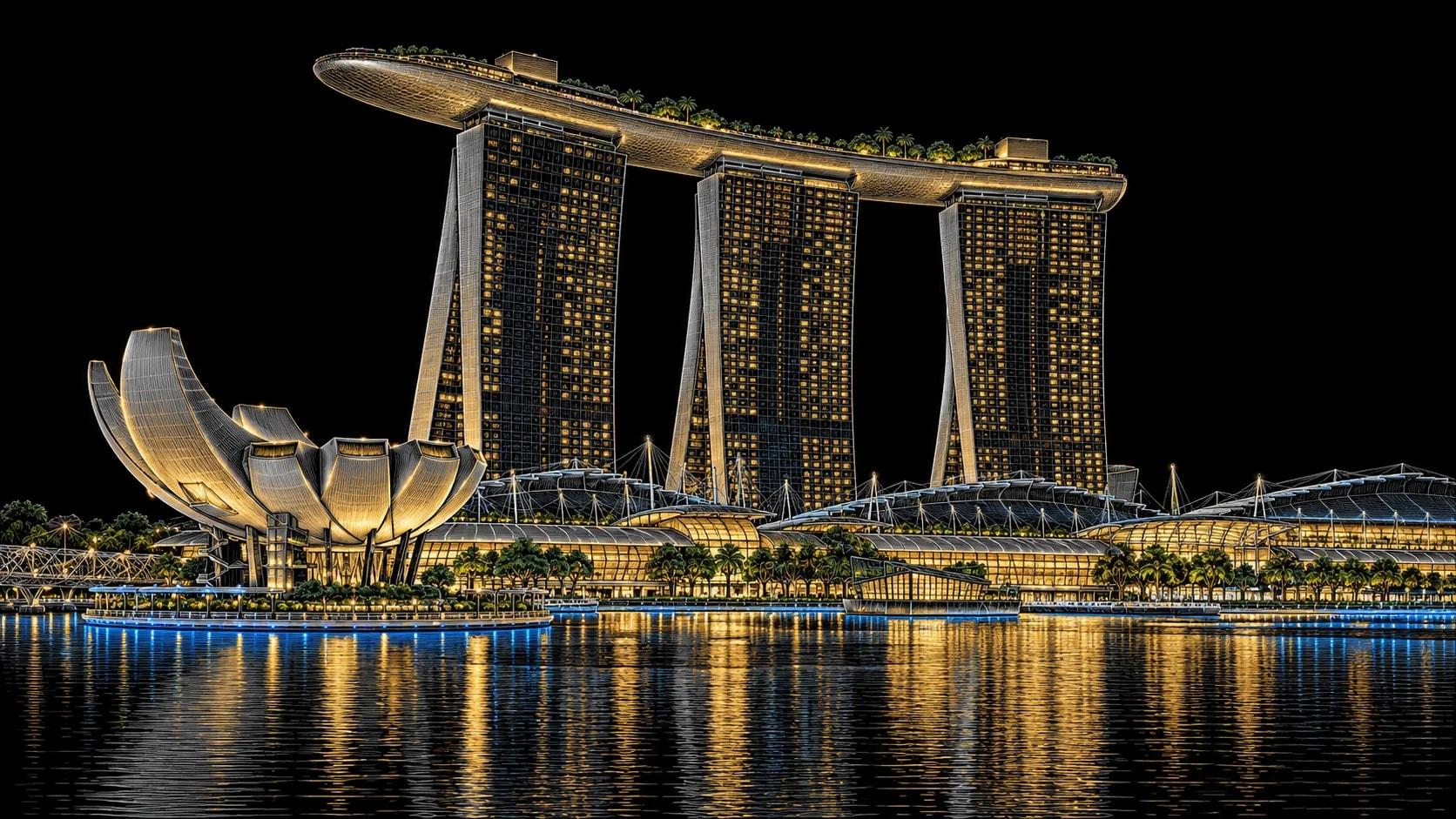 Illustration of Marina Bay Sands