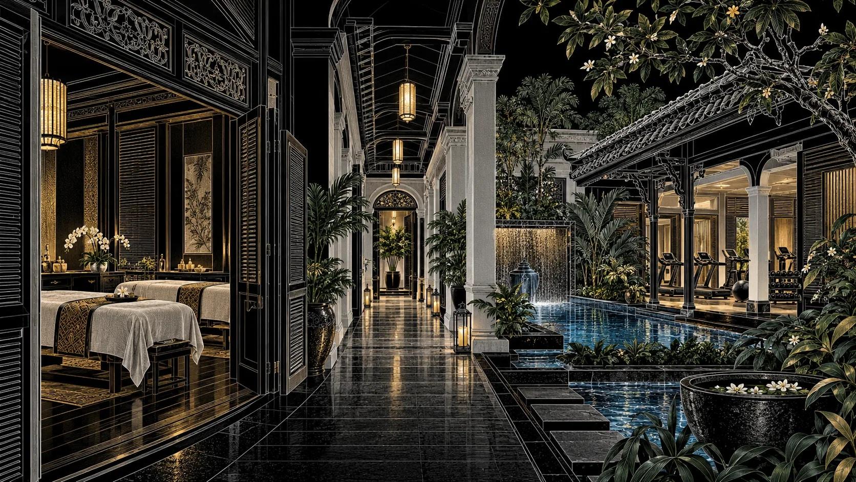 Illustration of Raffles Spa at Raffles Singapore